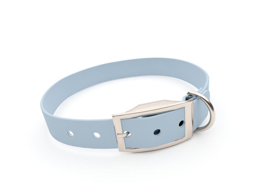 captns Biothane Hundehalsband Fundstück Ice 25mm/36-44cm Edelstahl Schrauben 1