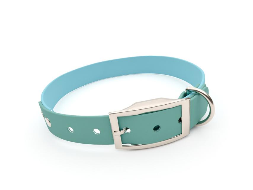 captns Biothane Hundehalsband Fundstück Glacier/Fjord 25mm/39-47cm Edelstahl Schrauben 1