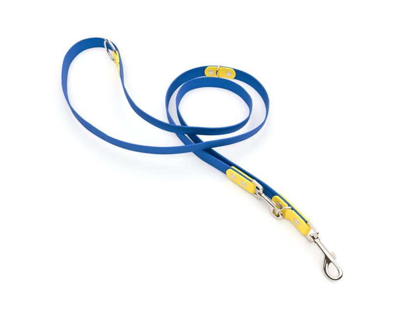 captns Biothane verstellbare Hundeleine Fundstück Azure/Mango 16mm/250cm Chrom-Nickel Bolzenkarabiner Schrauben 1