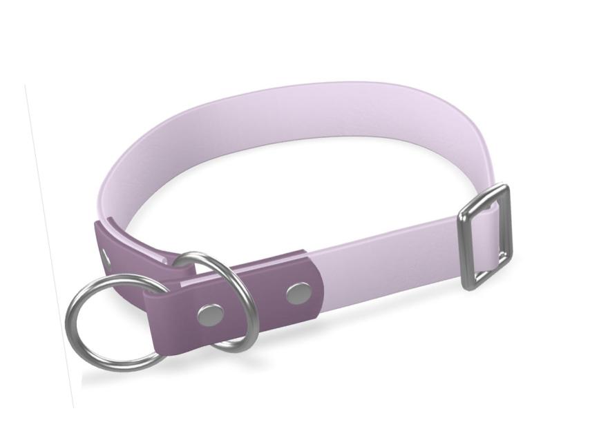 captns Biothane Zugstopp-Hundehalsband Fundstück Lavendel/Grape 25mm/34-40cm Edelstahl Schrauben 1