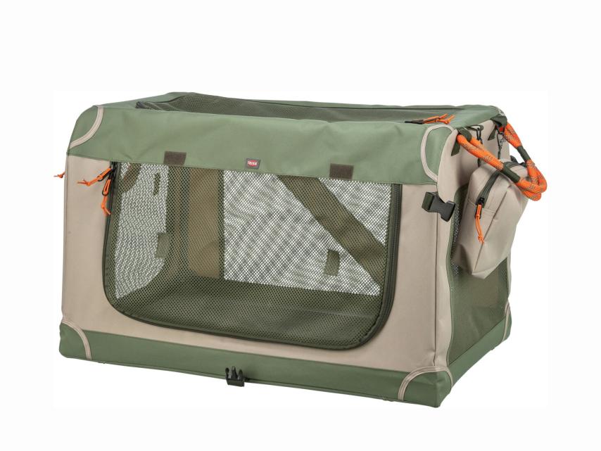 Faltbare Hundebox Comfy olivgrün/beige 1