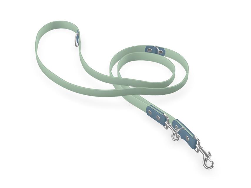 captns Biothane verstellbare Hundeleine Einzelstück Sage/Coast 19mm/200cm Edelstahl Schrauben 1