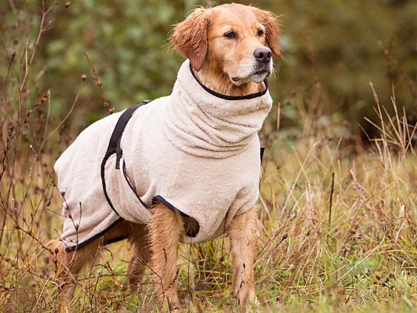 Dryup Cape Hundebademantel sand XS 1