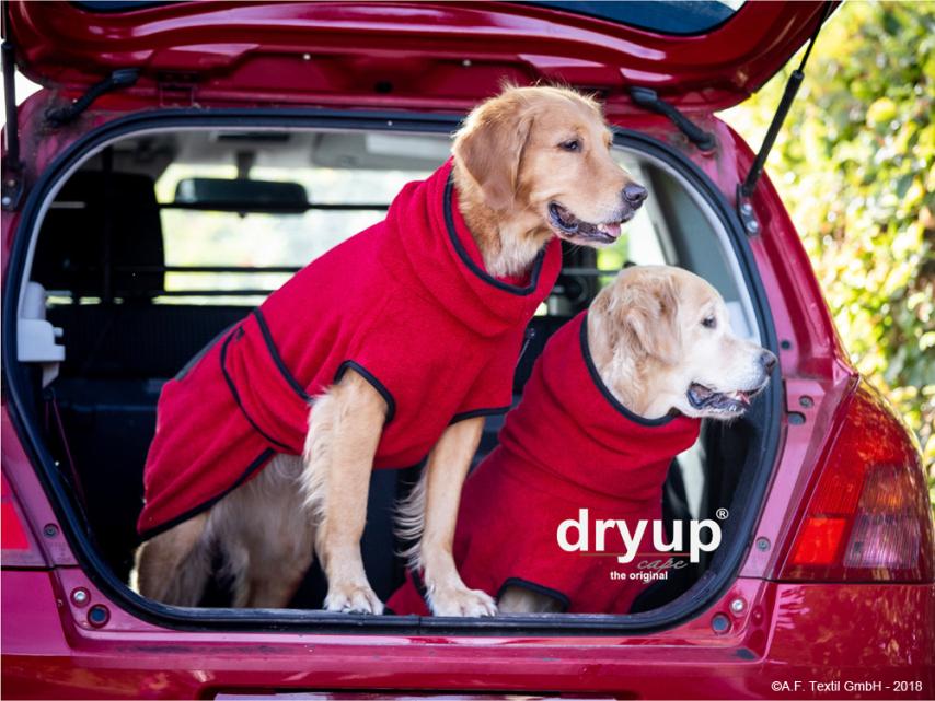 Dryup Cape Hundebademantel red pepper XS 1