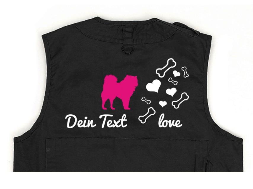 Akita Hundesport Weste schwarz Bones & Hearts 1