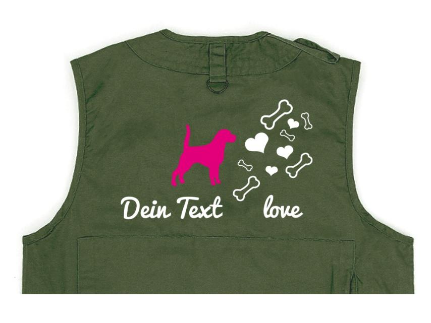 Beagle Hundesport Weste oliv Bones & Hearts 1