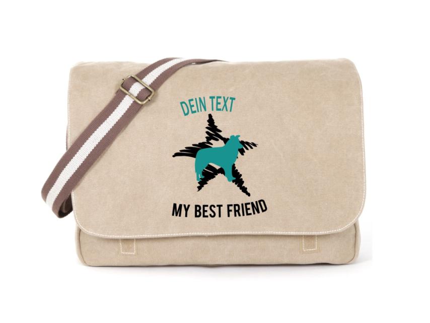 Border Collie Canvas Tasche sahara Dog Star 1