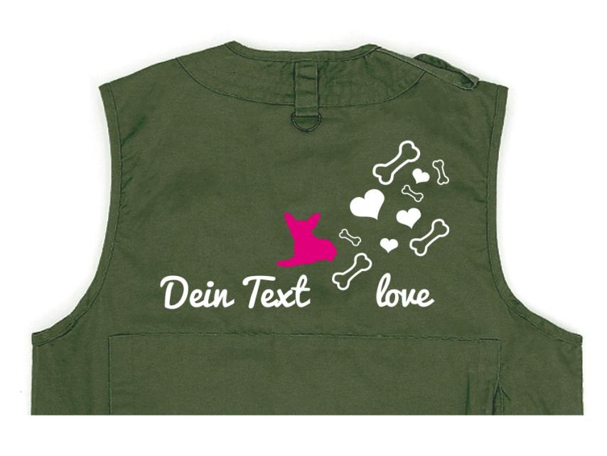 Chihuahua Hundesport Weste oliv Bones & Hearts 1