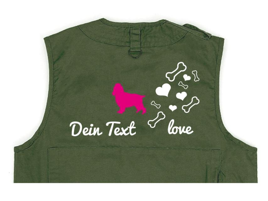 Cocker Spaniel Hundesport Weste oliv Bones & Hearts 1