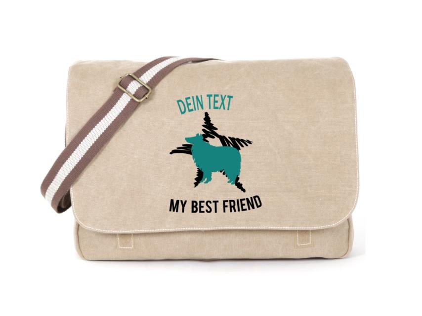 Collie Canvas Tasche sahara Dog Star 1