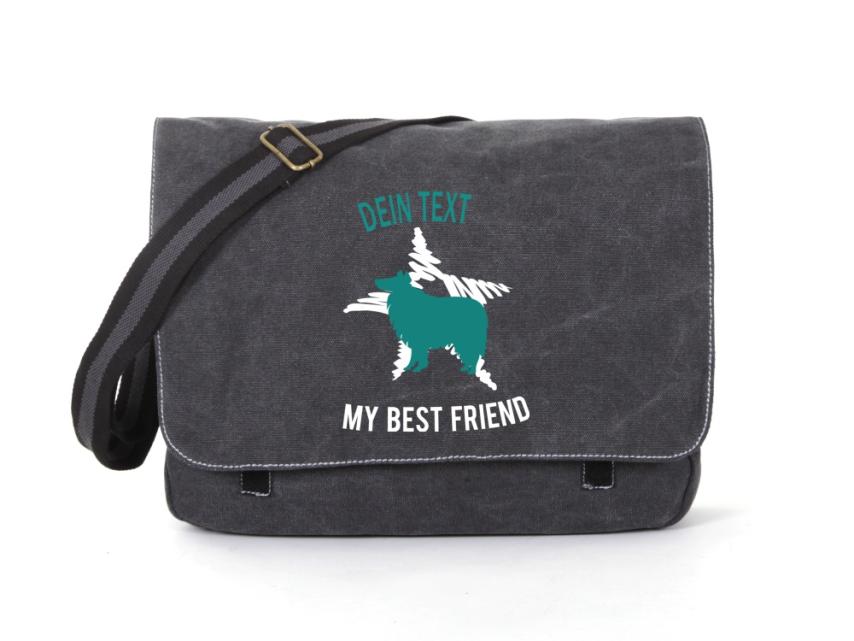 Collie Canvas Tasche schwarz Dog Star 1