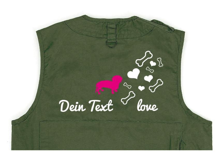 Dackel Hundesport Weste oliv Bones & Hearts 1