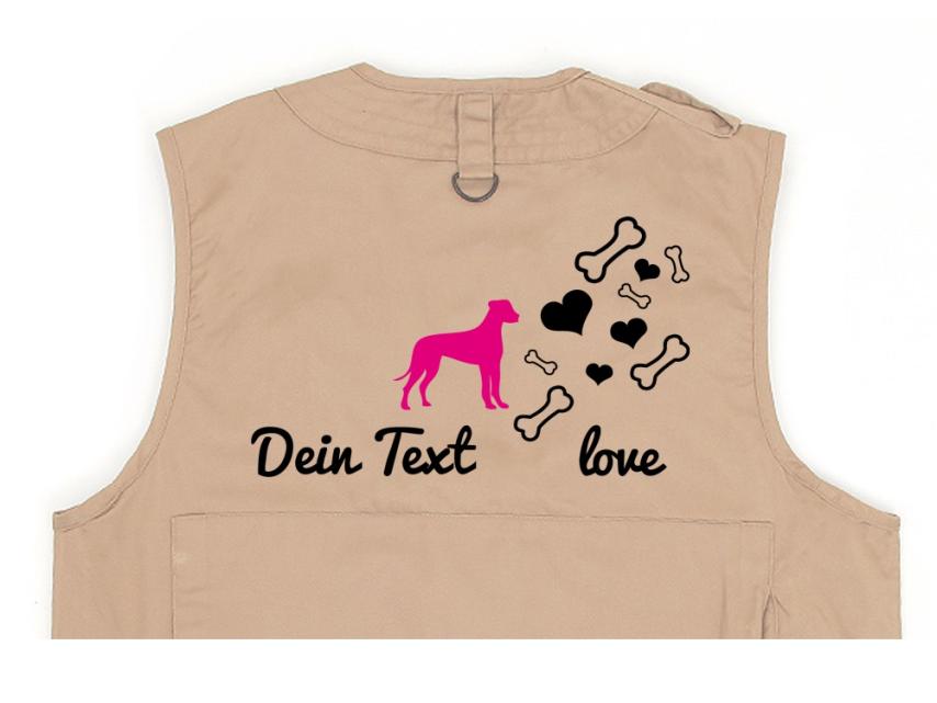 Deutsche Dogge Hundesport Weste khaki Bones & Hearts 1