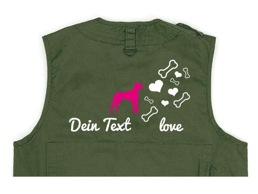 Deutsche Dogge Hundesport Weste oliv Bones & Hearts 1