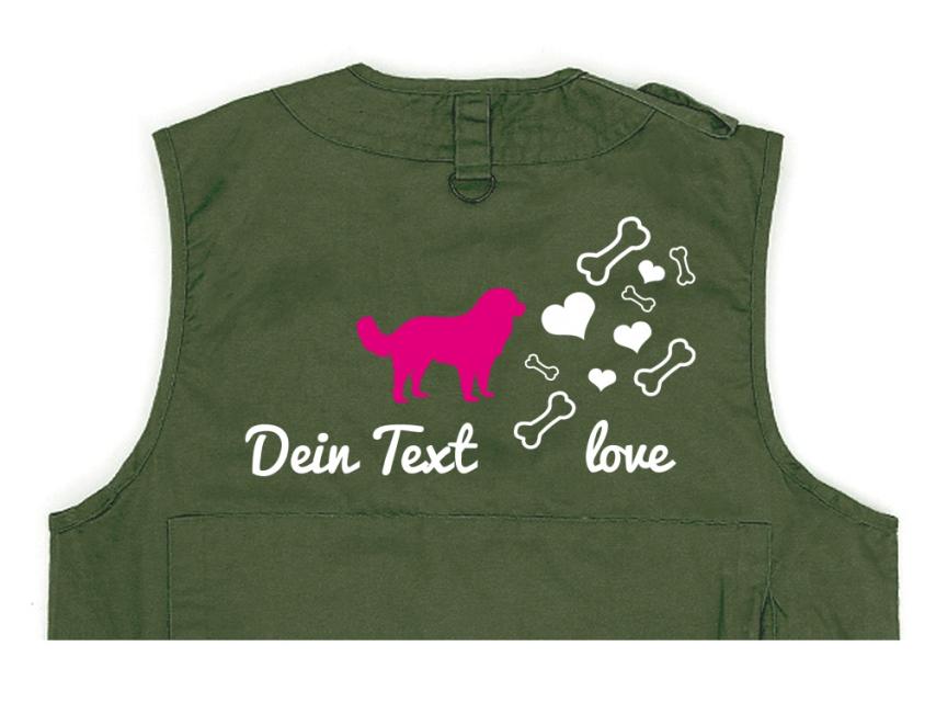 Golden Retriever Hundesport Weste oliv Bones & Hearts 1