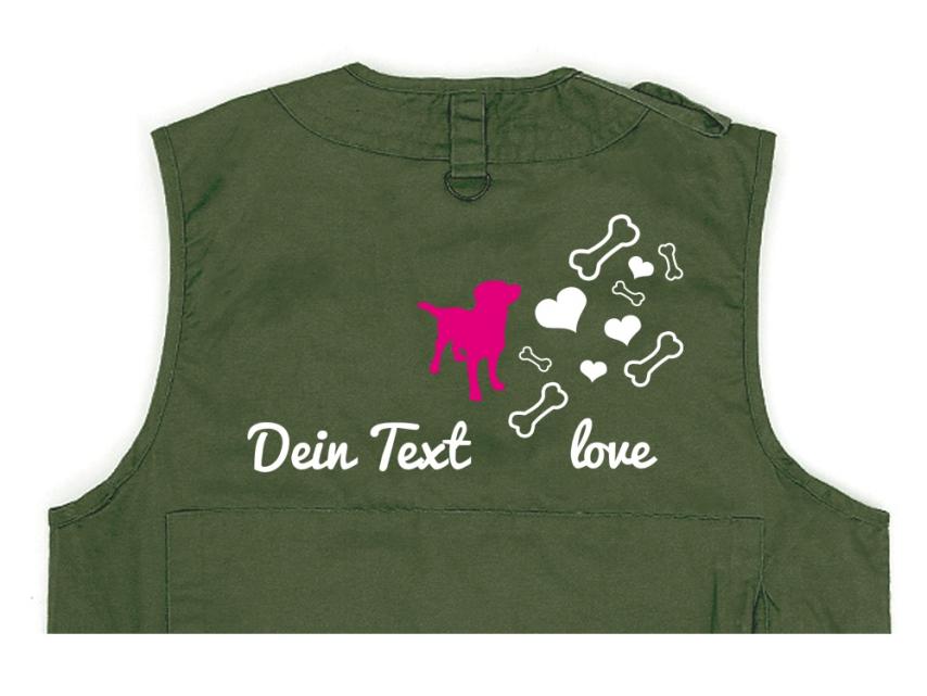 Labrador Hundesport Weste oliv Bones & Hearts 1