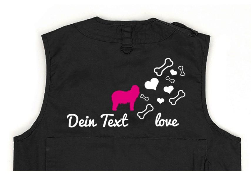 Neufundländer Hundesport Weste schwarz Bones & Hearts 1