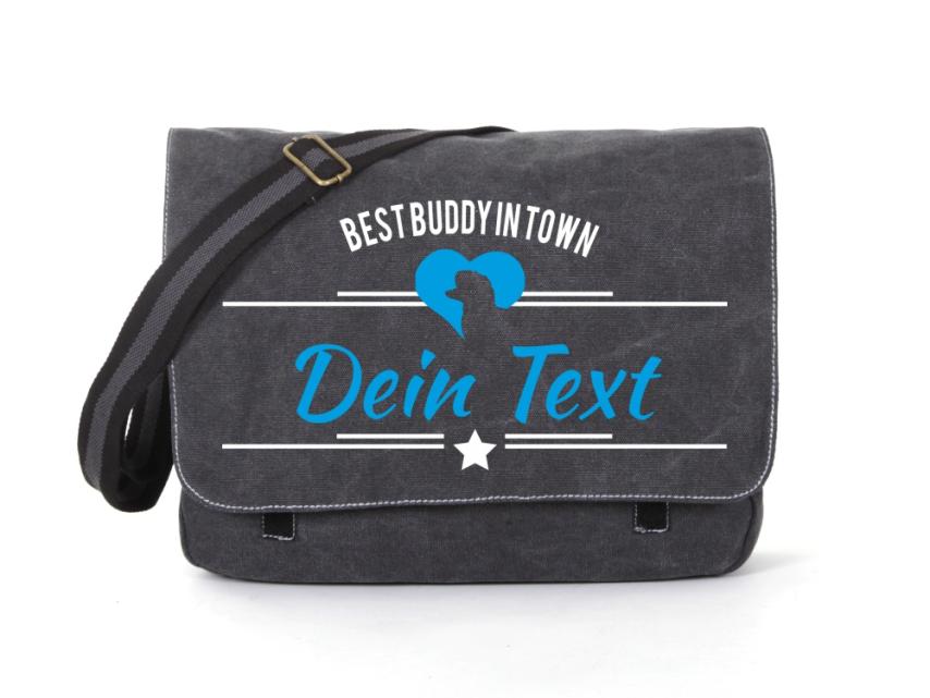 Pudel Canvas Tasche schwarz Best Buddy 1