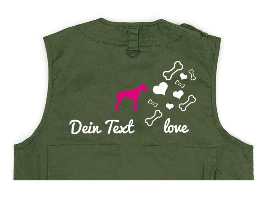 Rhodesian Ridgeback Hundesport Weste oliv Bones & Hearts 1