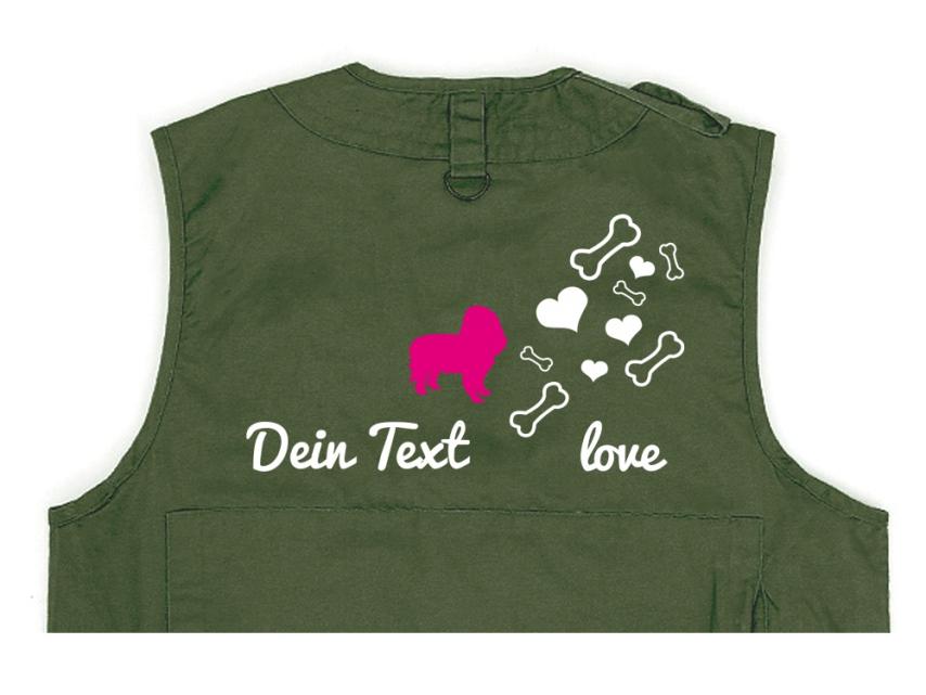 Spaniel Hundesport Weste oliv Bones & Hearts 1