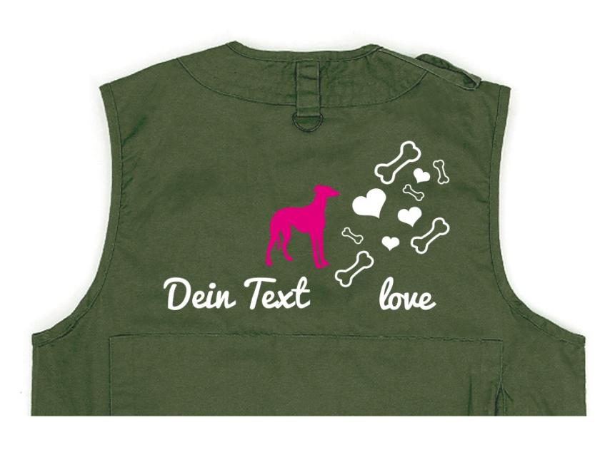 Whippet Hundesport Weste oliv Bones & Hearts 1