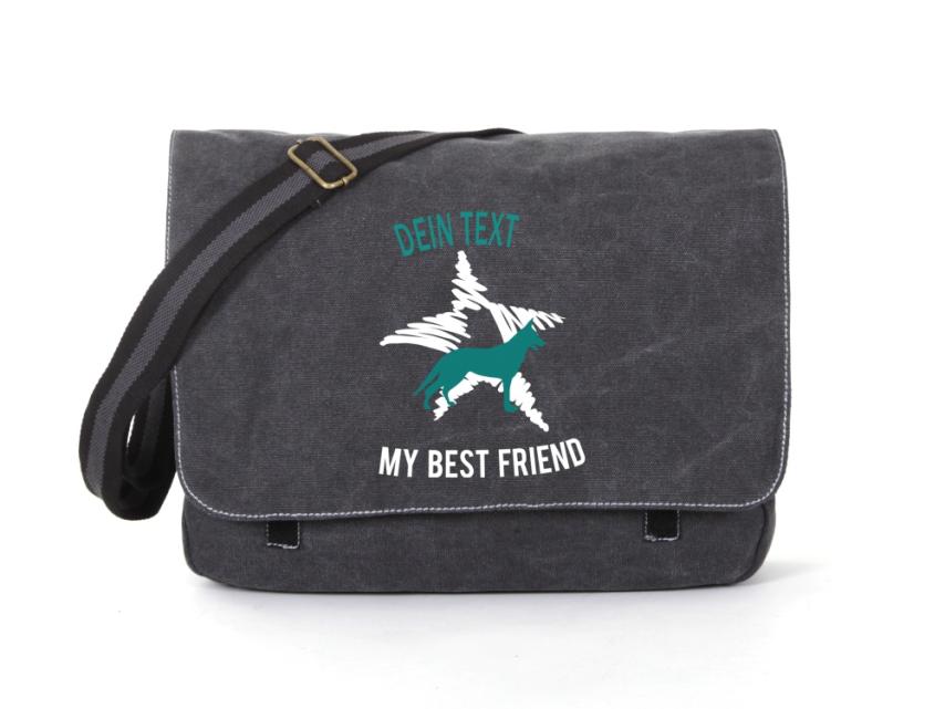 Wolfshund Canvas Tasche schwarz Dog Star 1