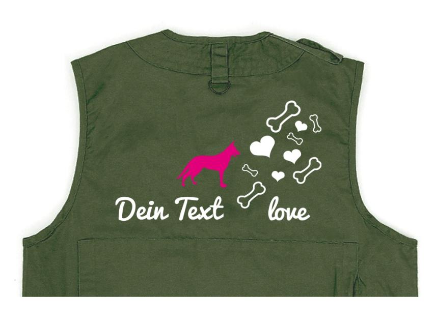 Wolfshund Hundesport Weste oliv Bones & Hearts 1