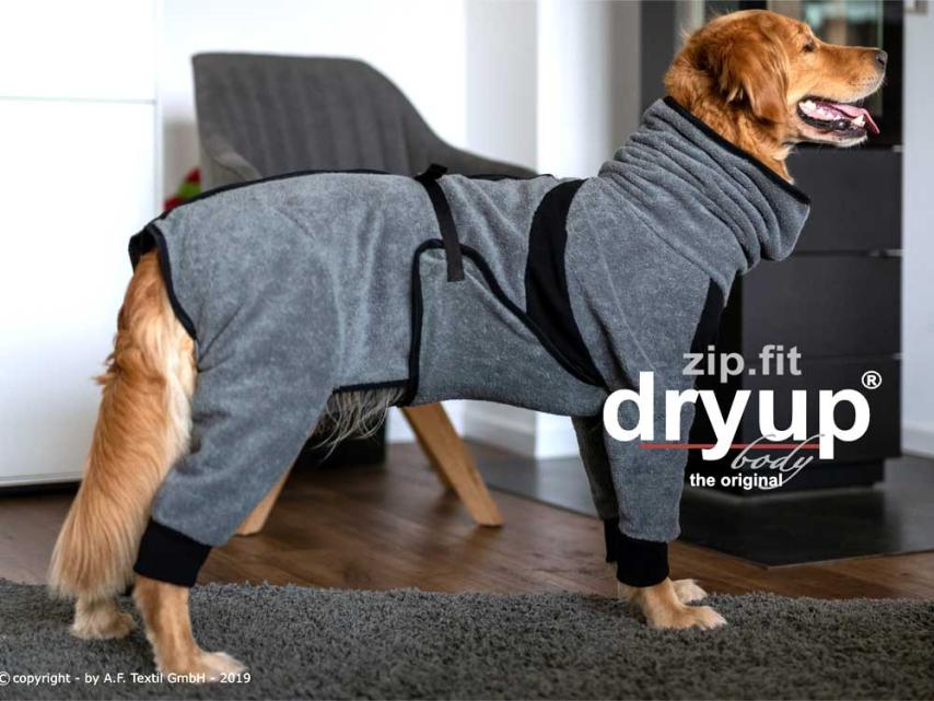 Dryup Body zip.fit Hundebademantel anthrazit XXL / 74 cm 1