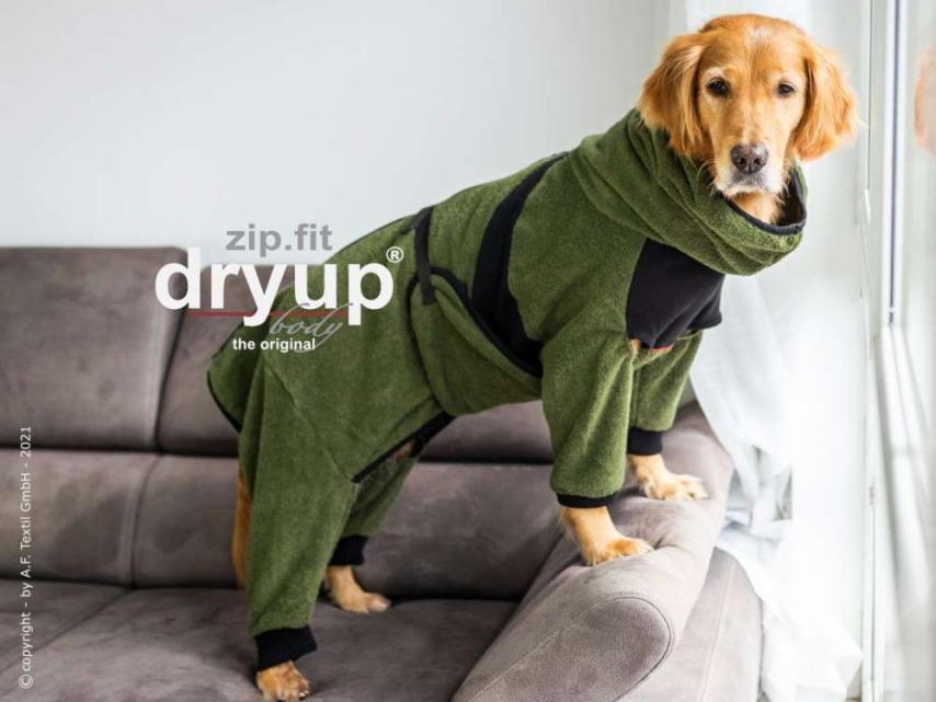 Dryup Body zip.fit Hundebademantel moos XXL / 74 cm 1