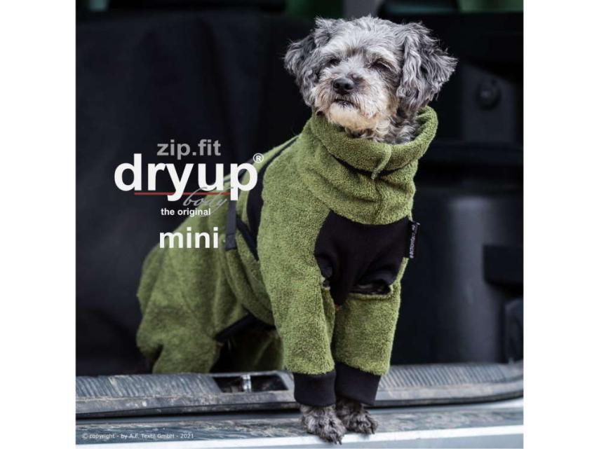 Dryup Body zip.fit Mini Hundebademantel moos 35 cm 1