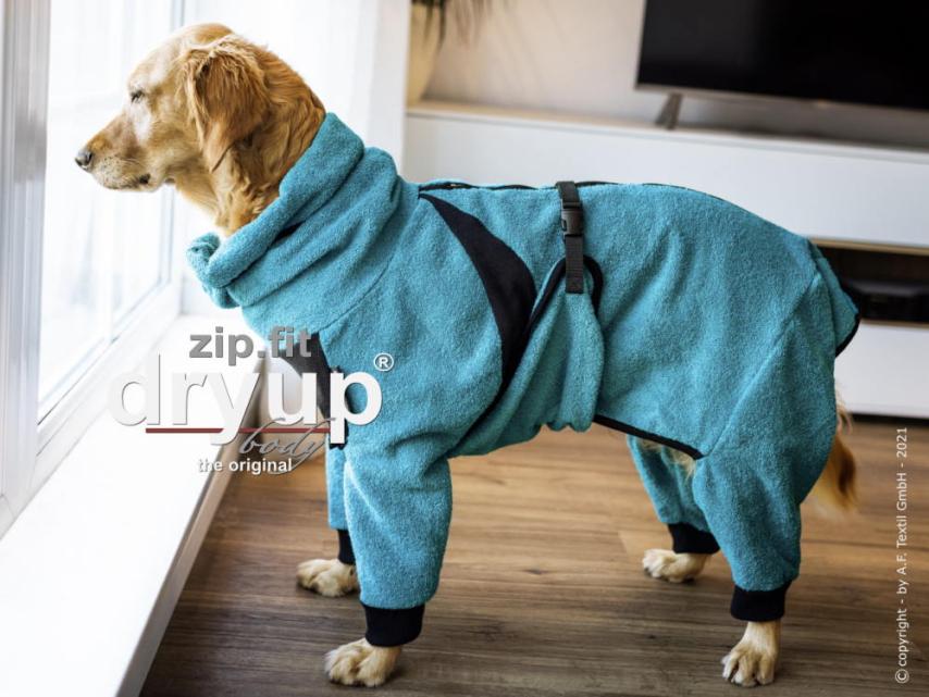 Dryup Body zip.fit Hundebademantel petrol XXL / 74 cm 1