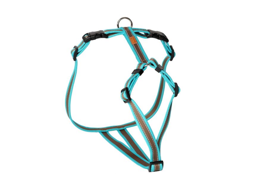 Feltmann Kreuzgeschirr Hundegeschirr Standard Soft Grip türkis/braun 75 - 100 cm 1