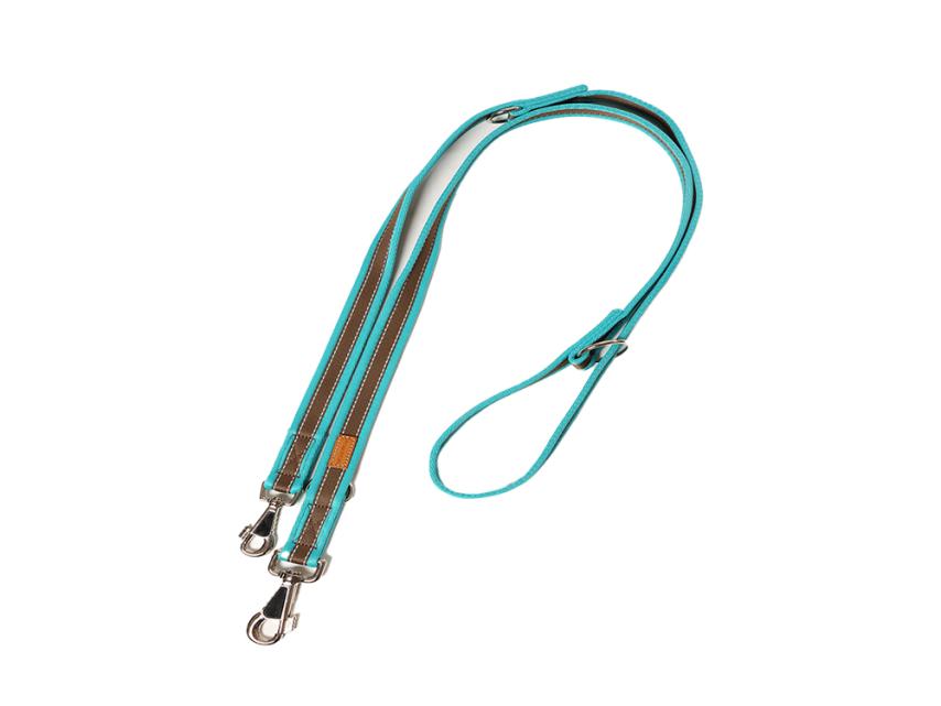 Feltmann Hundeleine Soft Grip türkis/braun 20 mm 1