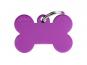 Hundemarke Knochen Alu violett groß mit Gravur 1
