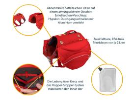 Ruffwear Palisades Pack Hunderucksack Red Sumac 12