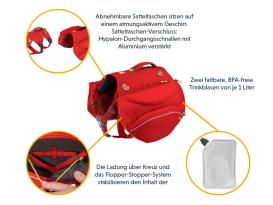 Ruffwear Palisades Pack Hunderucksack Red Sumac L/XL 12