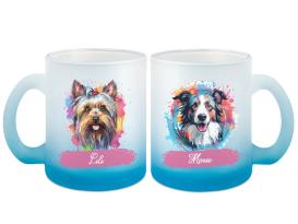 Hunde Duo Tasse - individuelle Glastasse 2