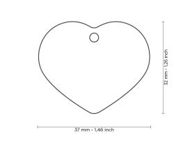 Hundemarke Herz verchromtes Messing groß mit Gravur 2