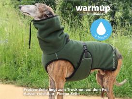 Warmup Cape Pro Windhund Hundemantel & Bademantel pine green 2