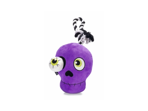 Halloween Plüschspielzeug lila Totenkopf für Hunde