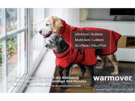 Warmover Fleece Cape für Hunde red fire