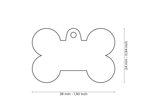 Hundemarke Knochen „Bronx“  groß mit Gravur