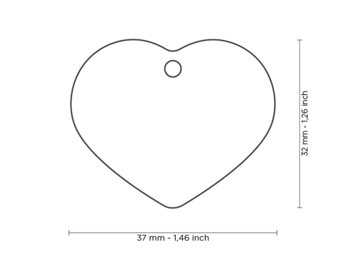 Hundemarke Herz verchromtes Messing groß mit Gravur