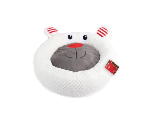 AFP Weihnachts-Kuschel-Bett für kleine Hunde Eisbär