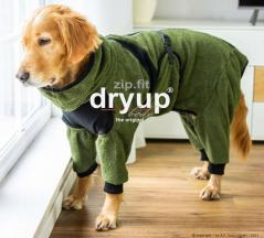 Dryup Body zip.fit Hundebademantel moos 3
