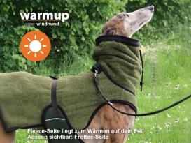 Warmup Cape Pro Windhund Hundemantel & Bademantel pine green 3