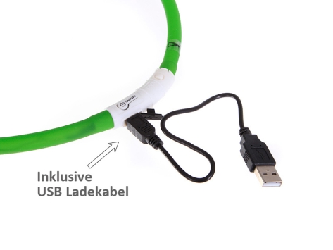 Leuchthalsband USB Flash pink