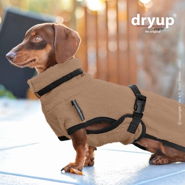 Dryup Cape Hundebademantel Dackel spezial coffee