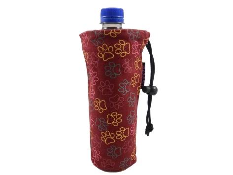 Nijens Tasche für Wasserflasche Water Bottle Pouch Pfoten rot/orange