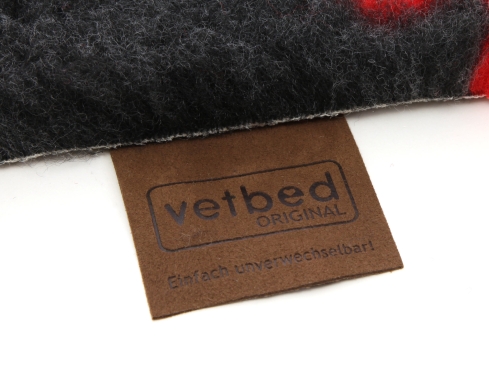 Original Vetbed Isobed SL Charcoal Snowflakes Red Paws